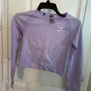 Gymshark Purple Cropped Long Sleeve Top